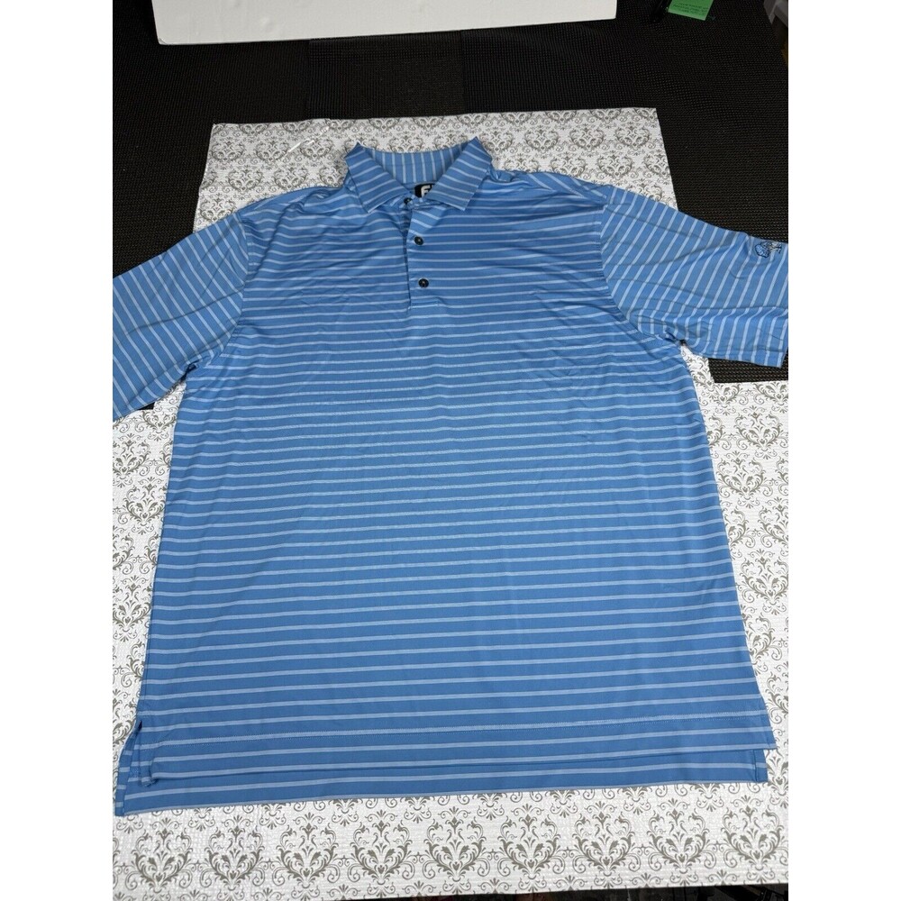 FootJoy Golf Polo Shirt Blue and White Stripe‎ Size XL